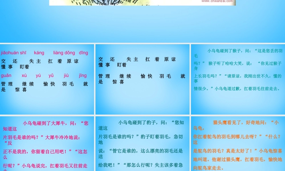 二年级语文上册《谁的羽毛》课件5 语文A版-语文A版小学二年级上册语文课件