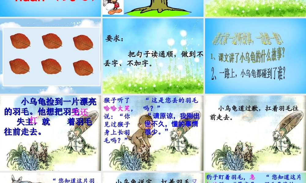 二年级语文上册《谁的羽毛》课件6 语文A版-语文A版小学二年级上册语文课件