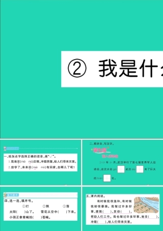 二年级语文上册 课文1 2 我是什么作业课件 新人教版-新人教版小学二年级上册语文课件