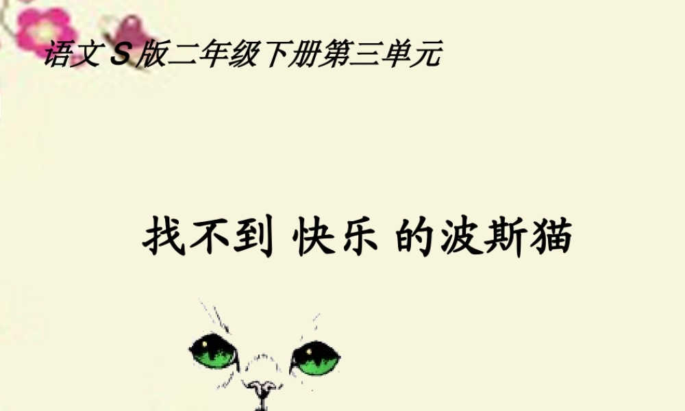 二年级语文下册 第3单元 11《找不到快乐的波斯猫》课件9 语文S版-语文S版小学二年级下册语文课件