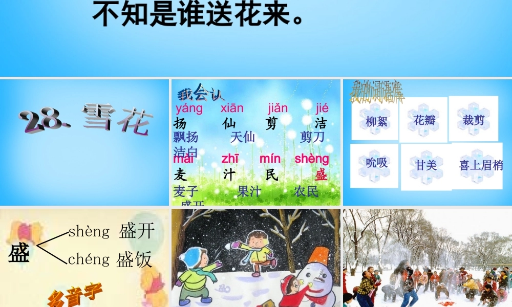 二年级语文上册《雪花》课件4 语文A版-语文A版小学二年级上册语文课件