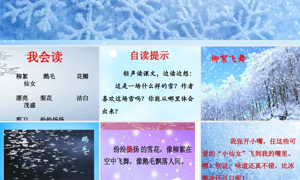 二年级语文上册《雪花》课件5 语文A版-语文A版小学二年级上册语文课件
