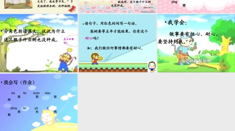 二年级语文下册 第3单元 12《猴子种树》课件7 语文S版-语文S版小学二年级下册语文课件