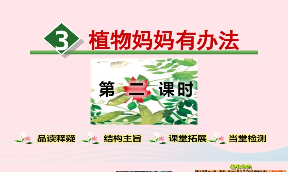 二年级语文上册 课文1 3《植物妈妈有办法》（第2课时）教学课件 新人教版-新人教版小学二年级上册语文课件