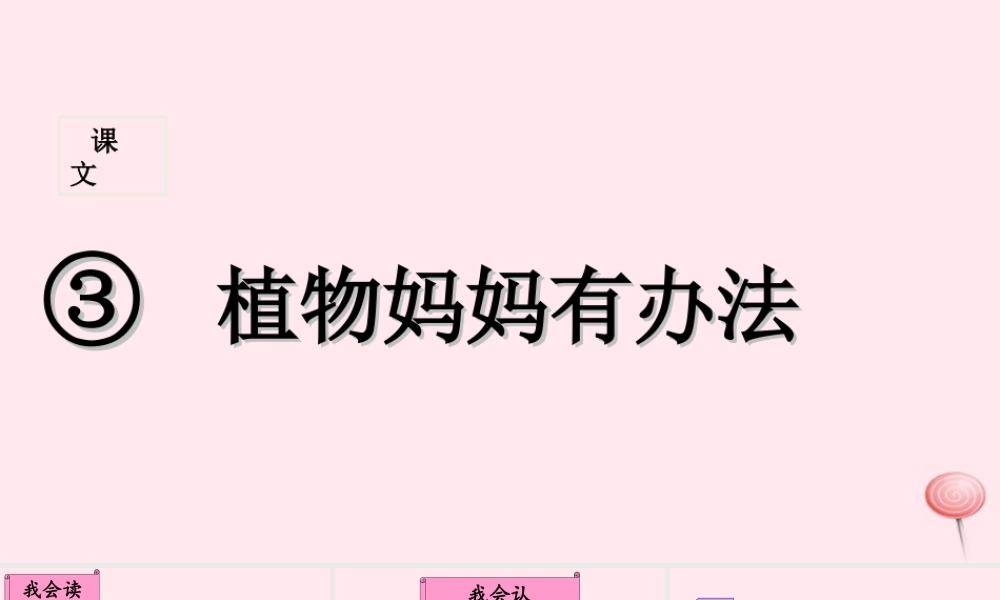 二年级语文上册 课文1 3《植物妈妈有办法》课堂教学课件1 新人教版-新人教版小学二年级上册语文课件