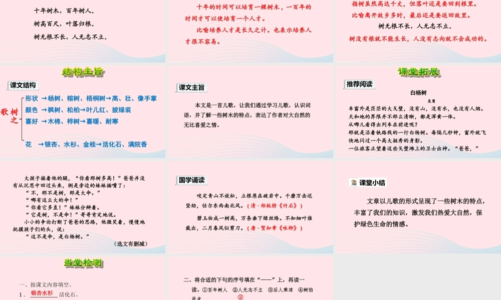 二年级语文上册 识字 2《树之歌》（第2课时）教学课件 新人教版-新人教版小学二年级上册语文课件