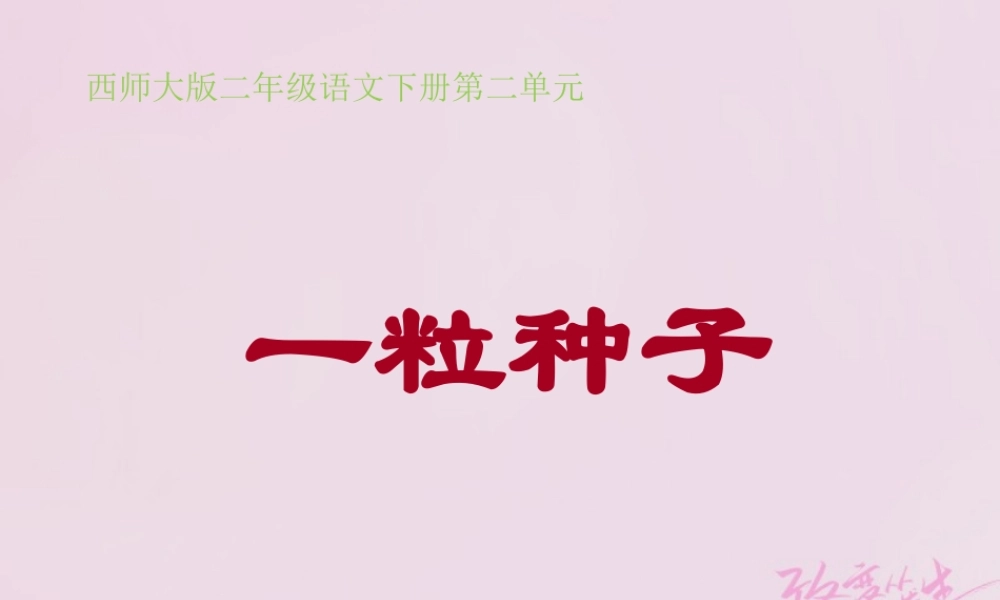 二年级语文下册 课文1 2 一粒种子教学课件 西师大版-西师大版小学二年级下册语文课件