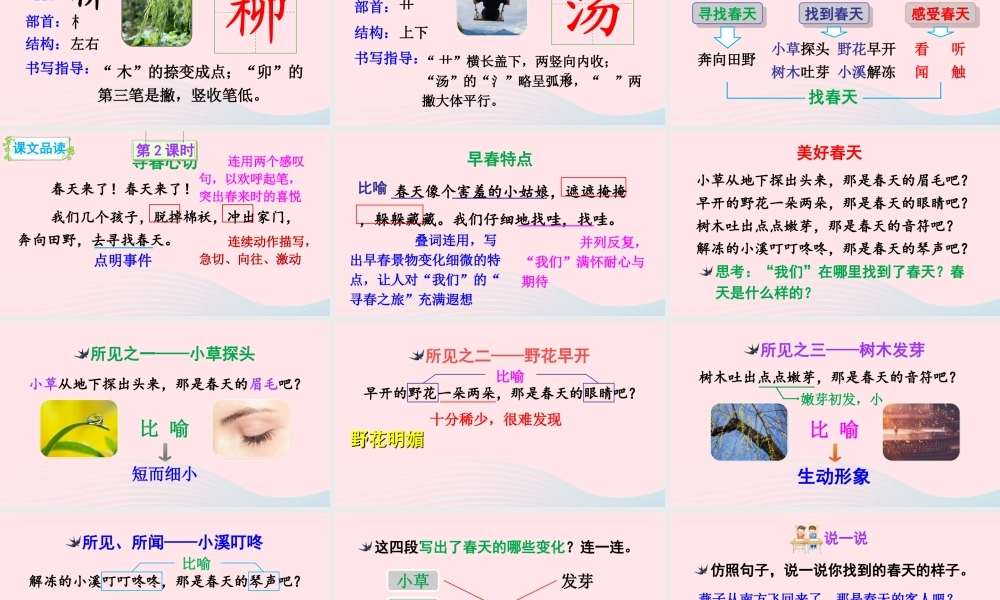二年级语文下册 课文（一）2《找春天》教学课件 新人教版-新人教版小学二年级下册语文课件
