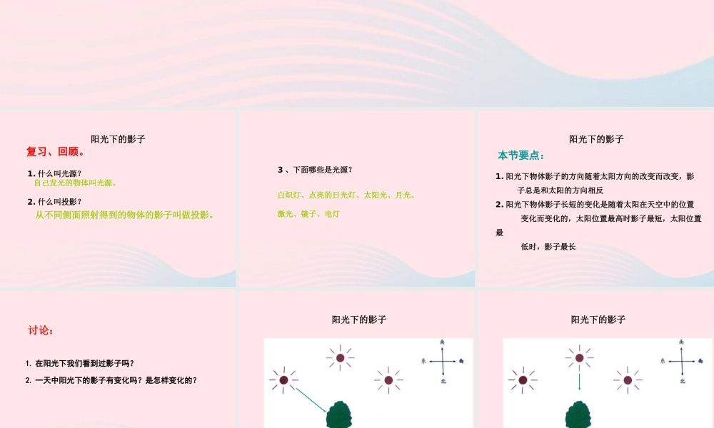 五年级科学上册 2.2《阳光下的影子》课件（2） 教科版-教科版小学五年级上册自然科学课件