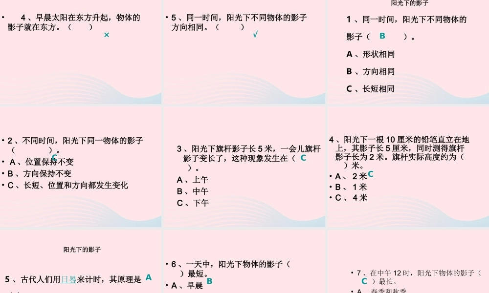 五年级科学上册 2.2《阳光下的影子》课件（5） 教科版-教科版小学五年级上册自然科学课件