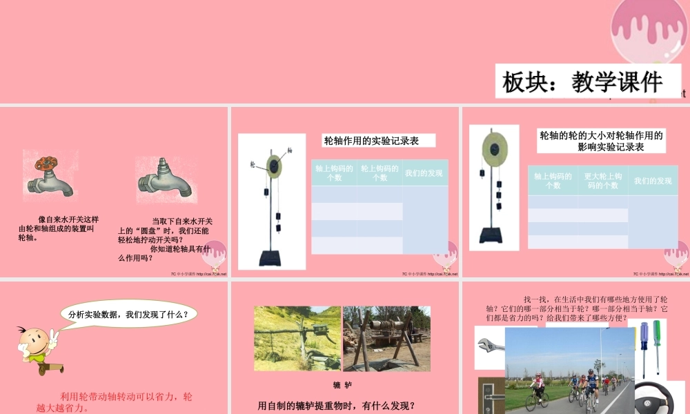 五年级科学上册 2.3 轮轴课件1 湘教版-湘教版小学五年级上册自然科学课件