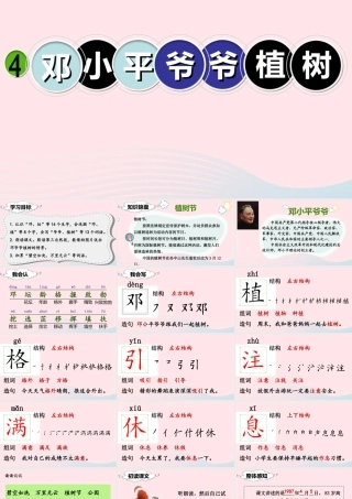 二年级语文下册 课文1 4 邓小平爷爷植树课堂教学课件 新人教版-新人教版小学二年级下册语文课件