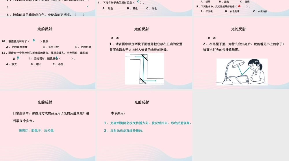 五年级科学上册 2.4《光的反射》课件（3） 教科版-教科版小学五年级上册自然科学课件