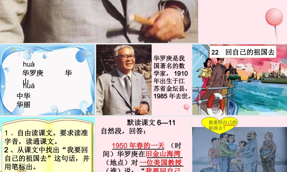 二年级语文下册 第六单元 第22课《回自己的祖国去》课件1 语文S版-语文S版小学二年级下册语文课件