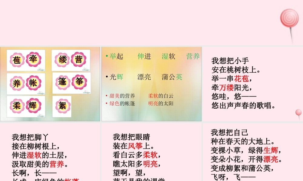 二年级语文下册 第六单元 第22课《我想》课件 冀教版-冀教版小学二年级下册语文课件