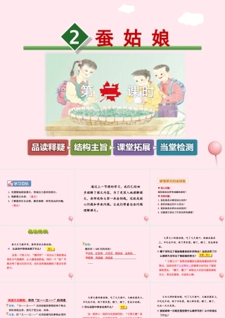 二年级语文下册 课文1 第2课《蚕姑娘》（第2课时）课件 苏教版-苏教版小学二年级下册语文课件