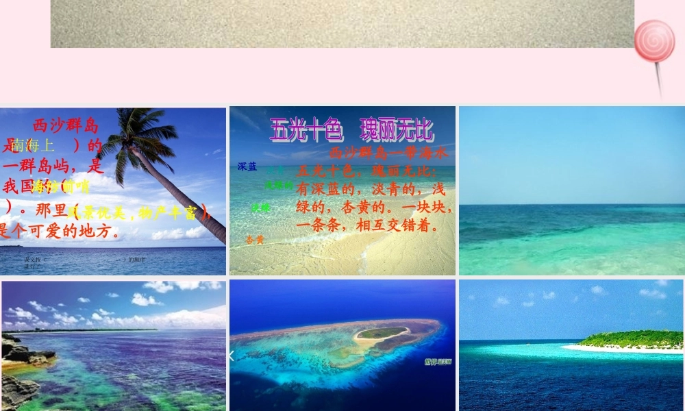二年级语文下册 第六单元 第25课《可爱的西沙群岛》课件1 语文S版-语文S版小学二年级下册语文课件