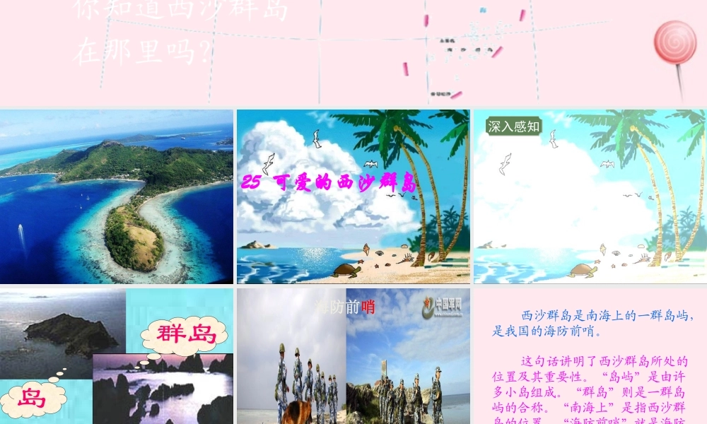 二年级语文下册 第六单元 第25课《可爱的西沙群岛》课件2 语文S版-语文S版小学二年级下册语文课件