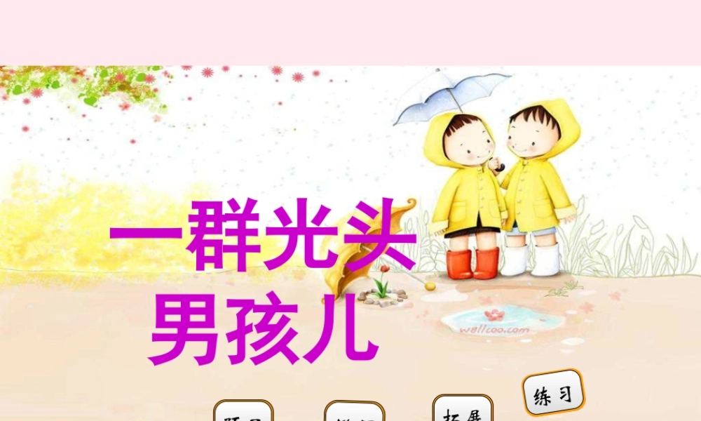 二年级语文下册 阅读八 第15课《一群光头男孩儿》课件 教科版-教科版小学二年级下册语文课件