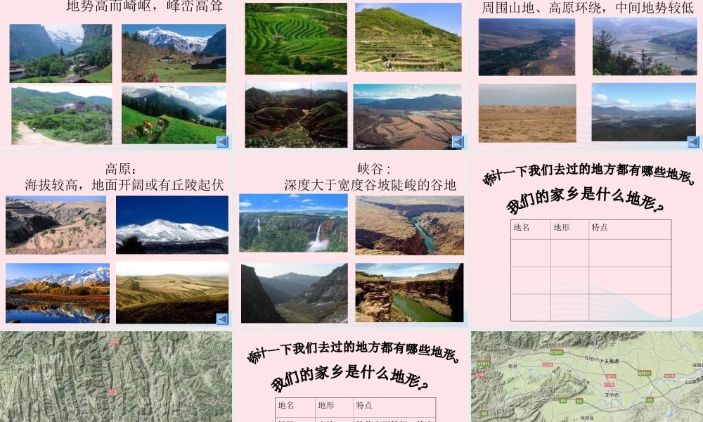 五年级科学上册 3.1《地球表面的地形》课件（1） 教科版-教科版小学五年级上册自然科学课件