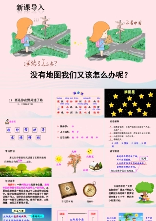 二年级语文下册 课文5 17《要是你在野外迷了路》教学课件 新人教版-新人教版小学二年级下册语文课件