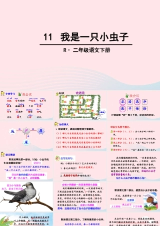 二年级语文下册 课文3 11《我是一只小虫子》教学课件 新人教版-新人教版小学二年级下册语文课件