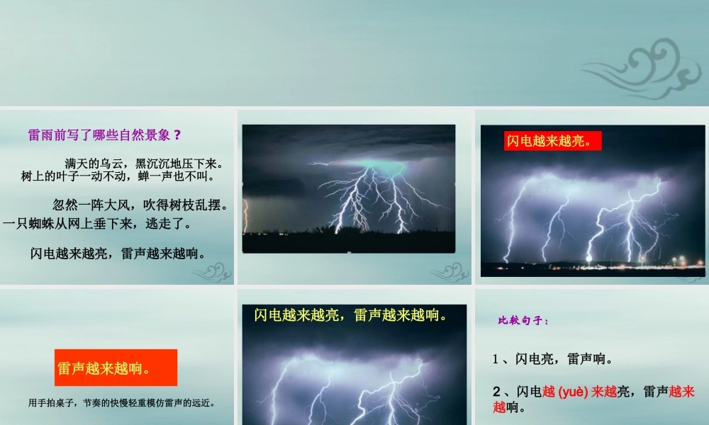 二年级语文下册 第六单元 课文5 16 雷雨教学课件 新人教版-新人教版小学二年级下册语文课件