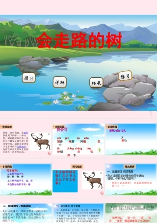 二年级语文下册 阅读六 第12课《会走路的树》课件 教科版-教科版小学二年级下册语文课件