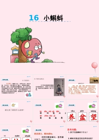 二年级语文下册 第七单元 第16课《小蝌蚪》课件 湘教版-湘教版小学二年级下册语文课件
