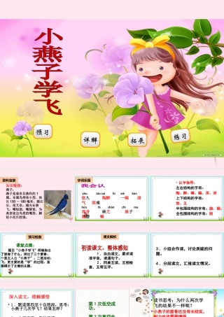 二年级语文下册 阅读七《小燕子学飞》课件 教科版-教科版小学二年级下册语文课件