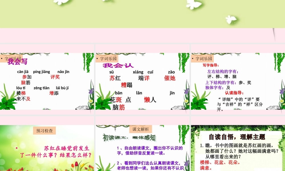 二年级语文下册 阅读四 第7课《苏红的画》课件 教科版-教科版小学二年级下册语文课件