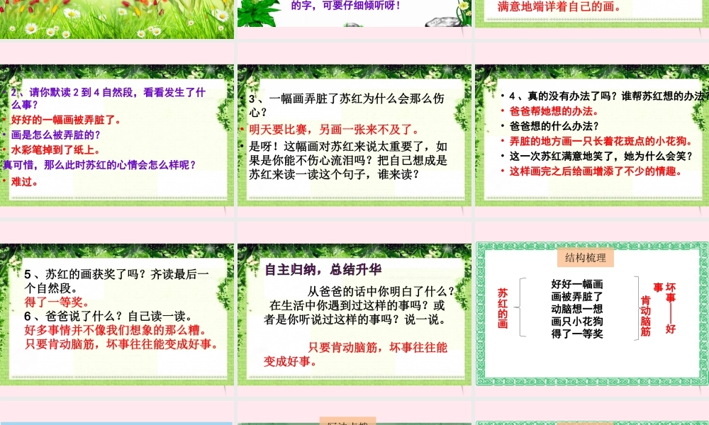 二年级语文下册 阅读四 第7课《苏红的画》课件 教科版-教科版小学二年级下册语文课件