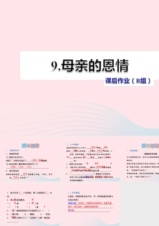 二年级语文下册 课文3 第9课《母亲的恩情》习题课件 苏教版（B组-提升篇）课件