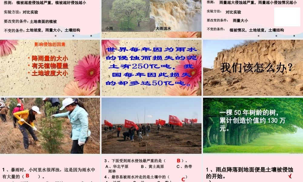 五年级科学上册 3.5《雨水对土地的侵蚀》课件（2） 教科版-教科版小学五年级上册自然科学课件