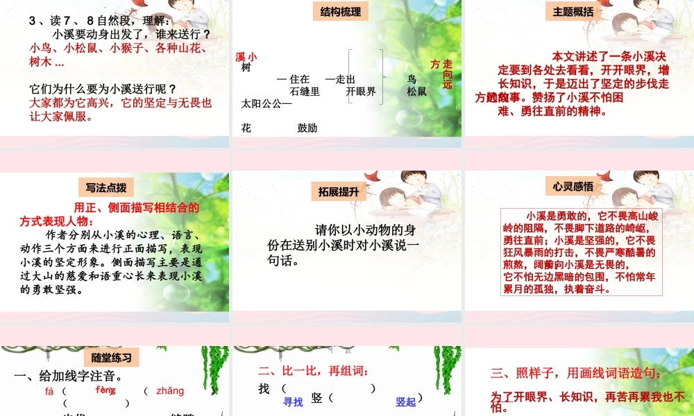 二年级语文下册 阅读五《小溪》课件 教科版-教科版小学二年级下册语文课件