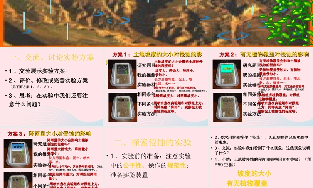 五年级科学上册 3.6《什么样的土地容易被侵蚀》课件（1） 教科版-教科版小学五年级上册自然科学课件