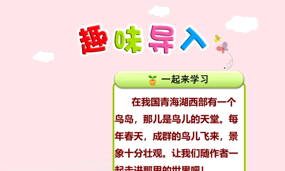 二年级语文下册 课文5 第19课《鸟岛》（第1课时）课件 苏教版-苏教版小学二年级下册语文课件