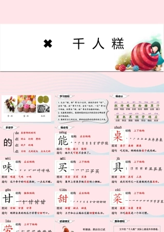 二年级语文下册 课文2 6 千人糕课堂教学课件 新人教版-新人教版小学二年级下册语文课件