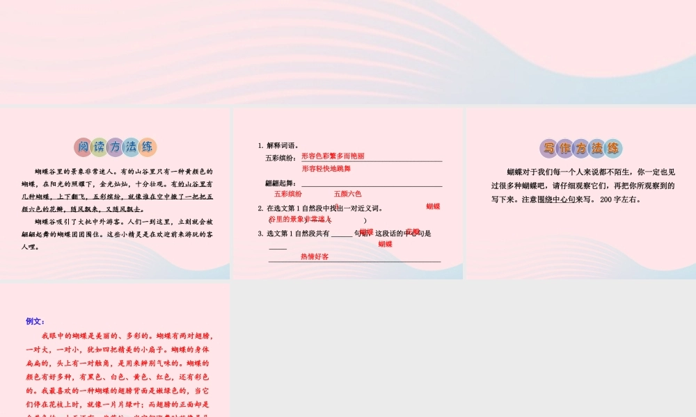 二年级语文下册 课文5 第20课《台湾的蝴蝶谷》习题课件 苏教版（A组-基础篇）课件