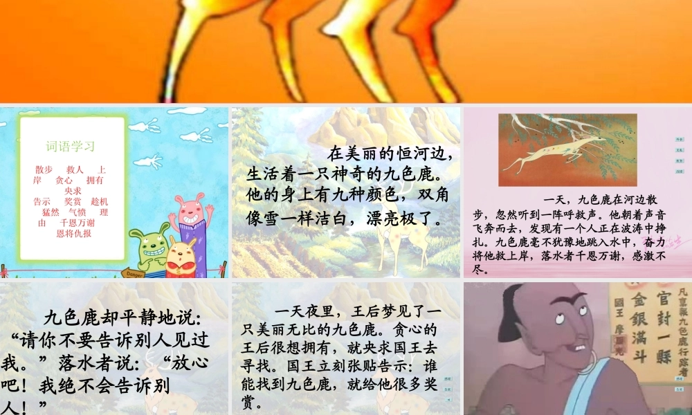 二年级语文下册 课文2 7 九色鹿教学课件 西师大版-西师大版小学二年级下册语文课件