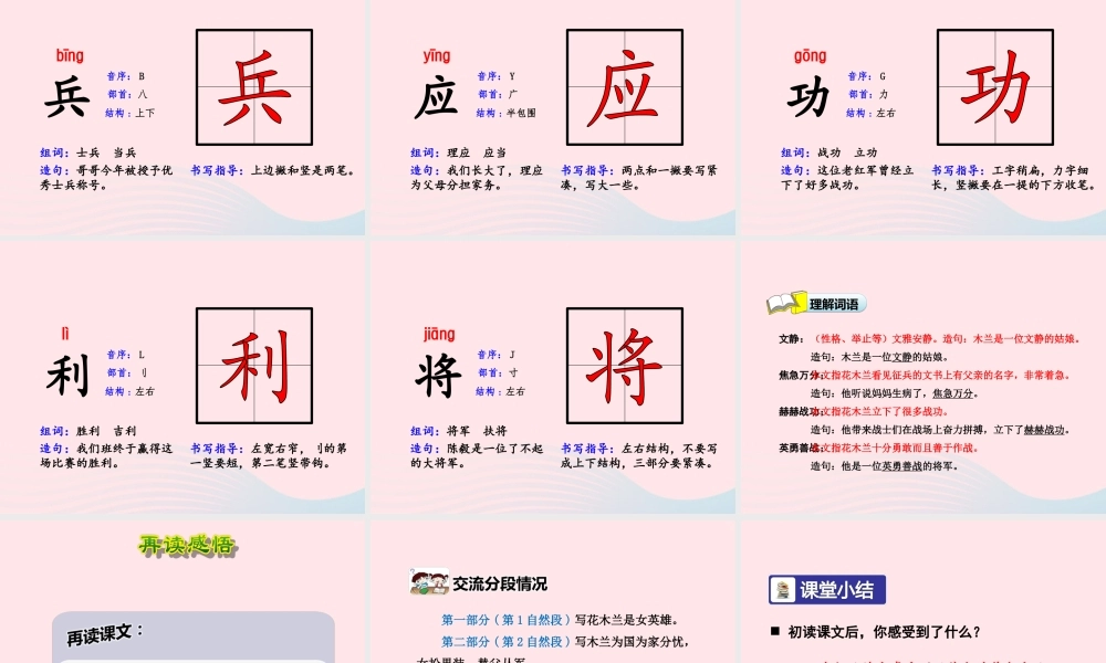 二年级语文下册 课文3 第12课《木兰从军》（第1课时）课件 苏教版-苏教版小学二年级下册语文课件