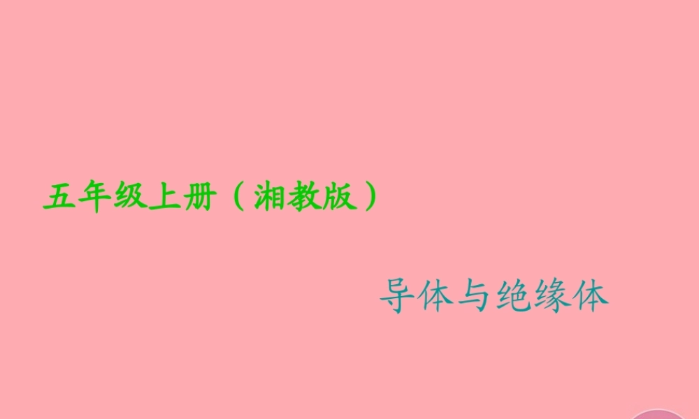 五年级科学上册 4.4 导体与绝缘体课件1 湘教版-湘教版小学五年级上册自然科学课件