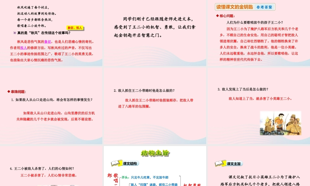 二年级语文下册 课文3 第13课《歌唱二小放牛郎》（第2课时）课件 苏教版-苏教版小学二年级下册语文课件