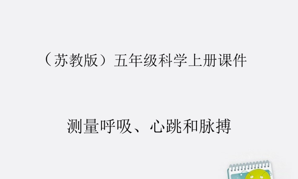 五年级科学上册 测量呼吸、心跳和脉搏课件 苏教版