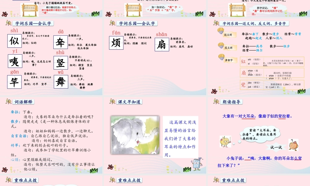 二年级语文下册 课文6 19《大象的耳朵》教学课件 新人教版-新人教版小学二年级下册语文课件