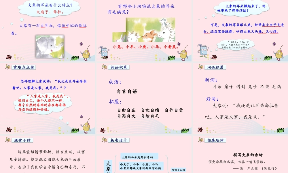 二年级语文下册 课文6 19《大象的耳朵》教学课件 新人教版-新人教版小学二年级下册语文课件