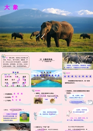 二年级语文下册 课文6 19《大象的耳朵》教学课件2 新人教版-新人教版小学二年级下册语文课件