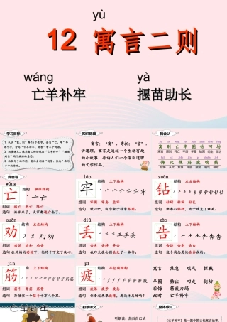 二年级语文下册 课文4 12 寓言二则课堂教学课件 新人教版-新人教版小学二年级下册语文课件