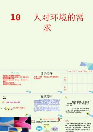 五年级科学上册 第10课 人对环境的需求课件2 冀教版-冀教版小学五年级上册自然科学课件