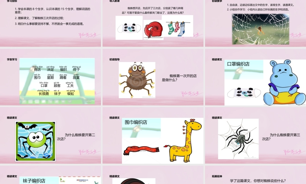 二年级语文下册 课文6 20 蜘蛛开店课件3 新人教版-新人教版小学二年级下册语文课件